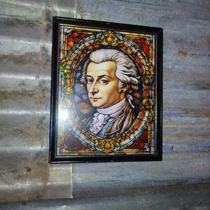 Mozart Stained Glass Style Framed Art Print By Neon Nicho